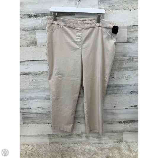 Capris By Dalia In Beige, Size: 18