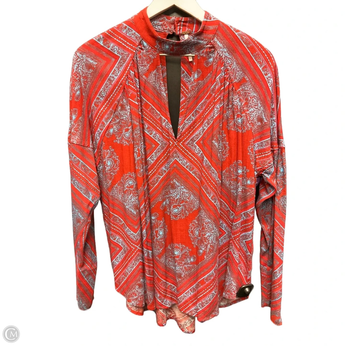 Top Long Sleeve By Free People In Blue & Red, Size: Xs