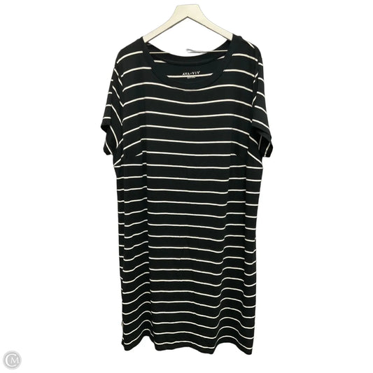 Dress Casual Midi By Ava & Viv In Black & White, Size: 3x