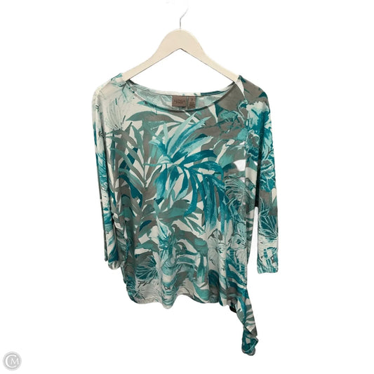 Top 3/4 Sleeve By Chicos In Teal, Size: L