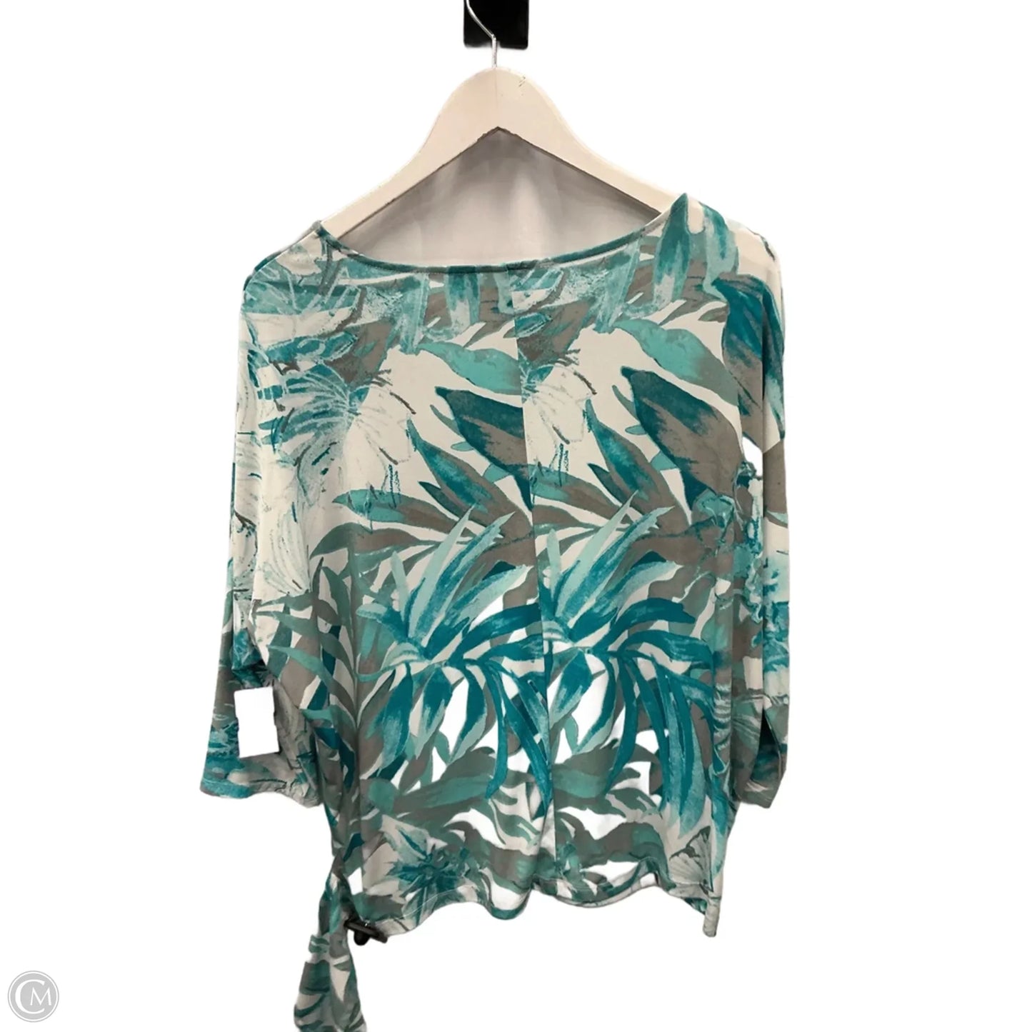 Top 3/4 Sleeve By Chicos In Teal, Size: L
