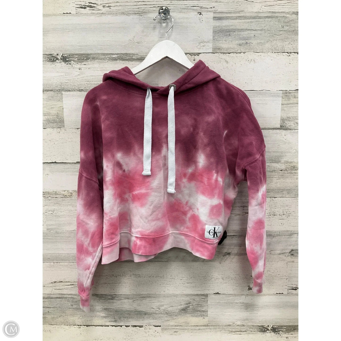 Sweatshirt Hoodie By Calvin Klein In Tie Dye Print, Size: L