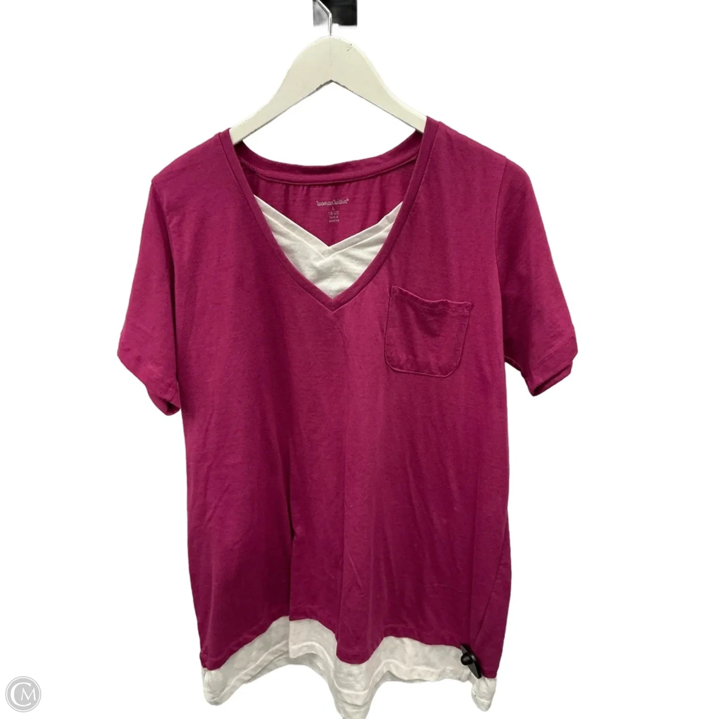 Top Short Sleeve By Woman Within In Purple, Size: 1x