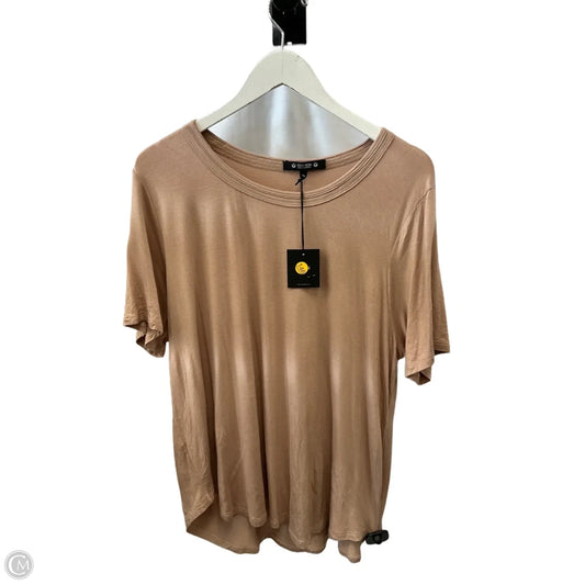 Top Short Sleeve Basic By Coin In Beige, Size: 3x