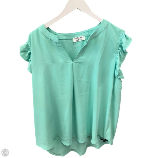 Top Short Sleeve By Zenana Outfitters In Green, Size: 2x