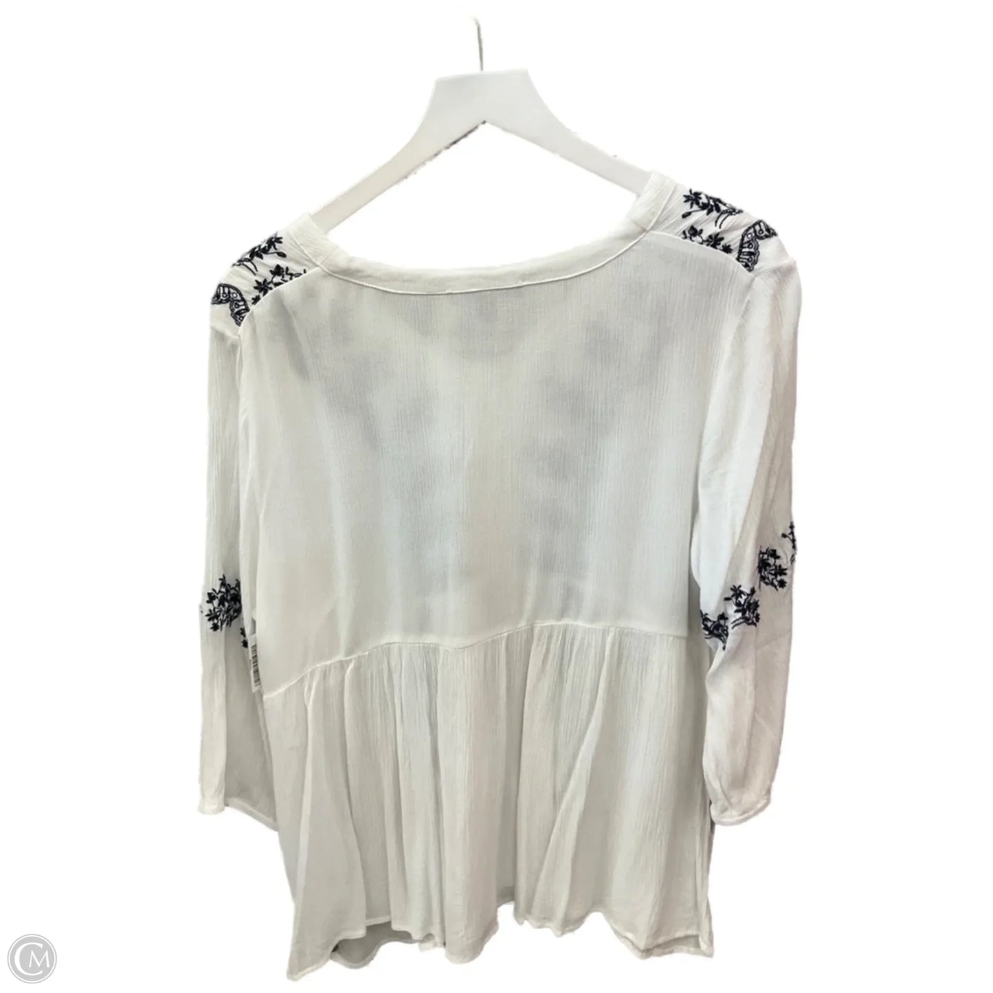 Top 3/4 Sleeve By Romans In White, Size: L