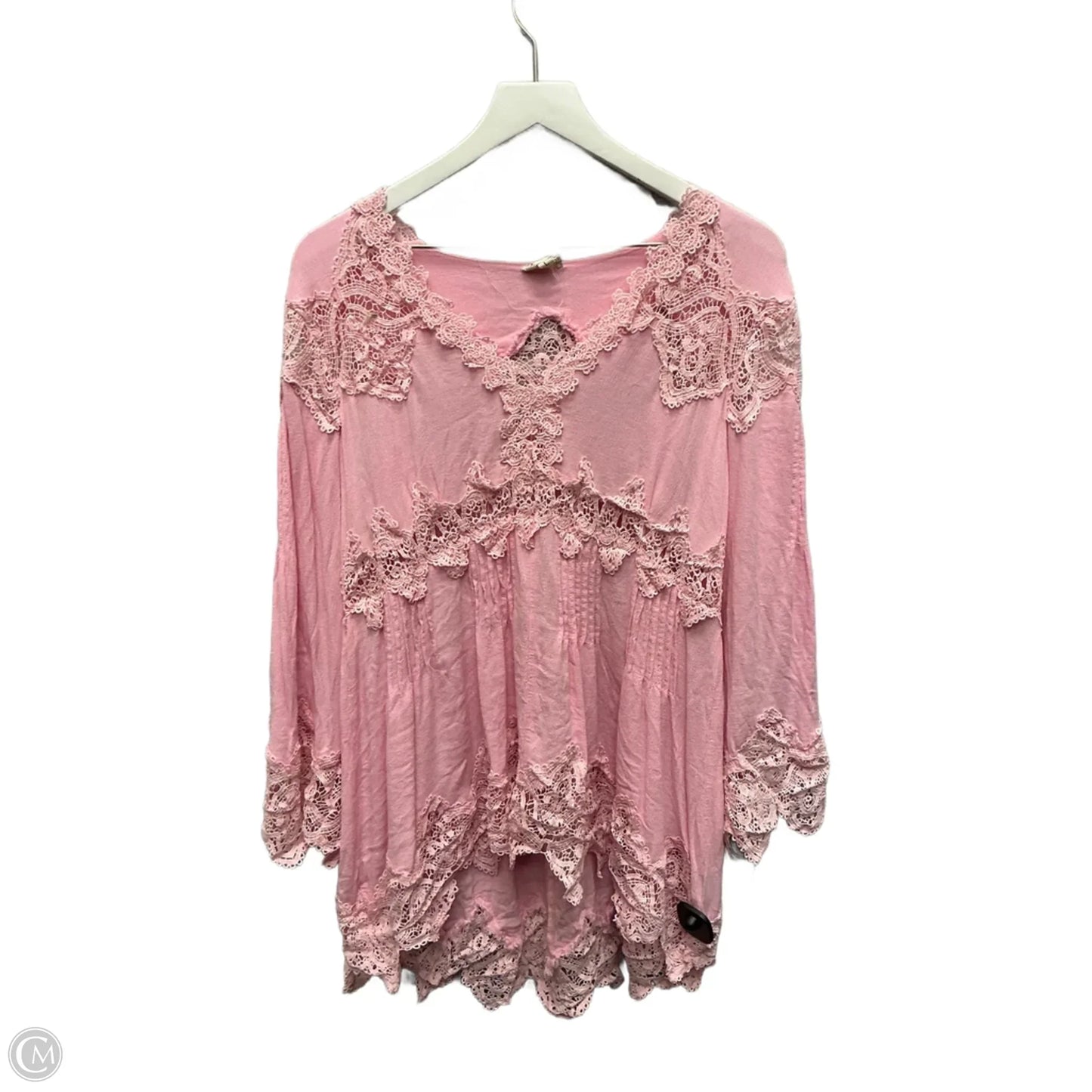 Top 3/4 Sleeve By Pol In Pink, Size: L