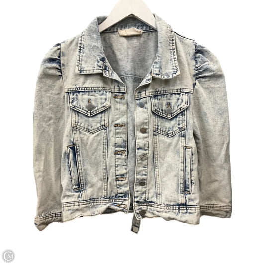 Jacket Denim By Savanna Jane In Blue & White, Size: S