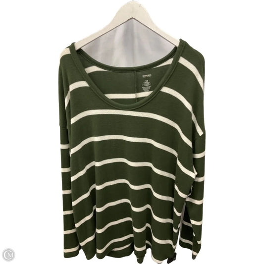 Sweater By Sonoma In Green & White, Size: 1x