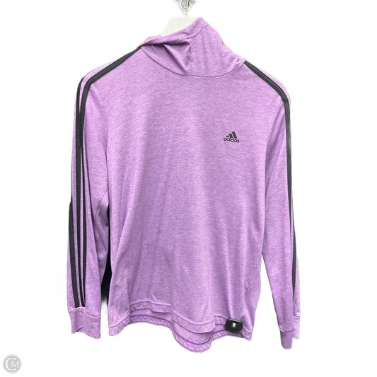 Athletic Top Long Sleeve Hoodie By Adidas In Purple, Size: M