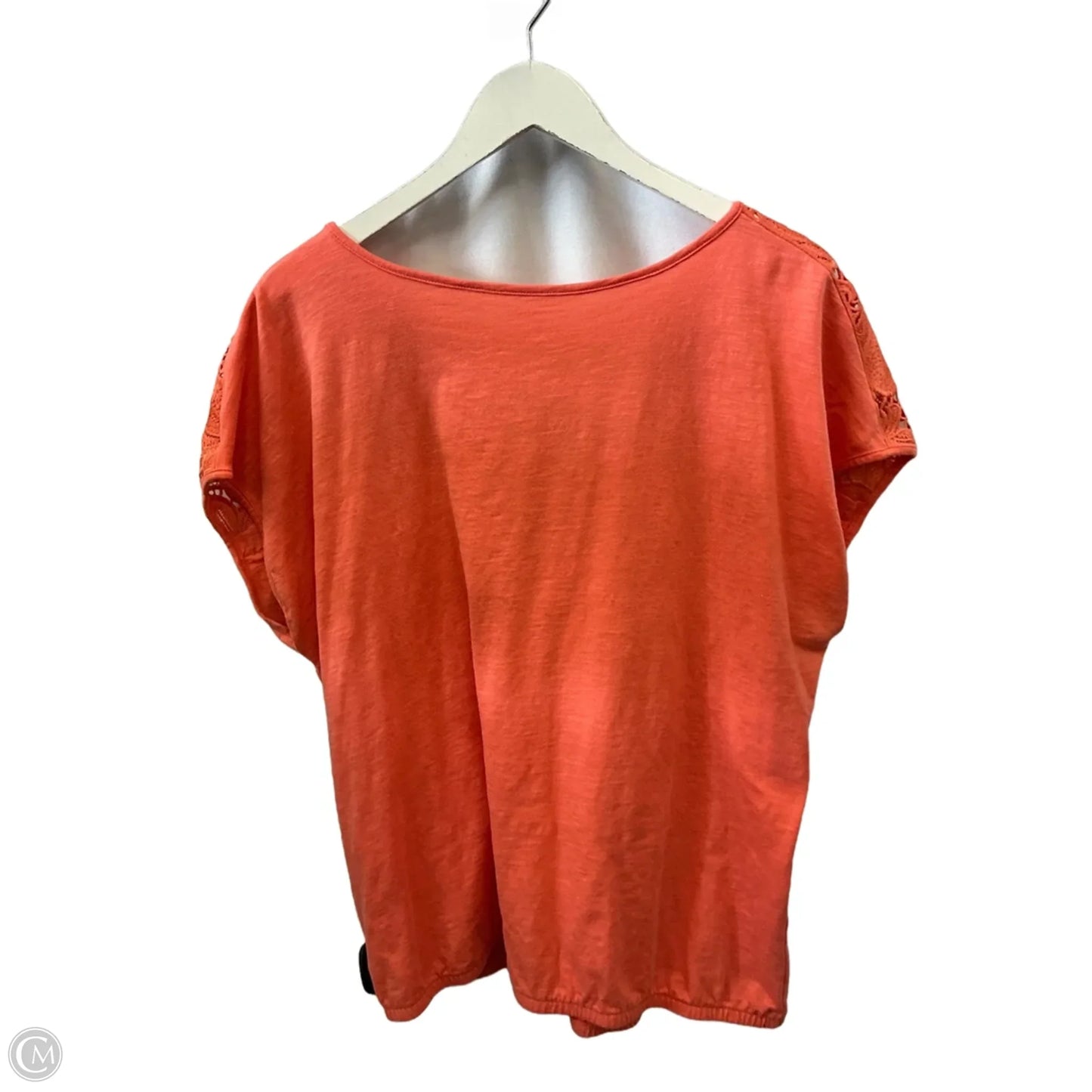 Top Short Sleeve By St Johns Bay In Peach, Size: 1x