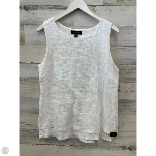 Top Sleeveless By Tahari By Arthur Levine In White, Size: M