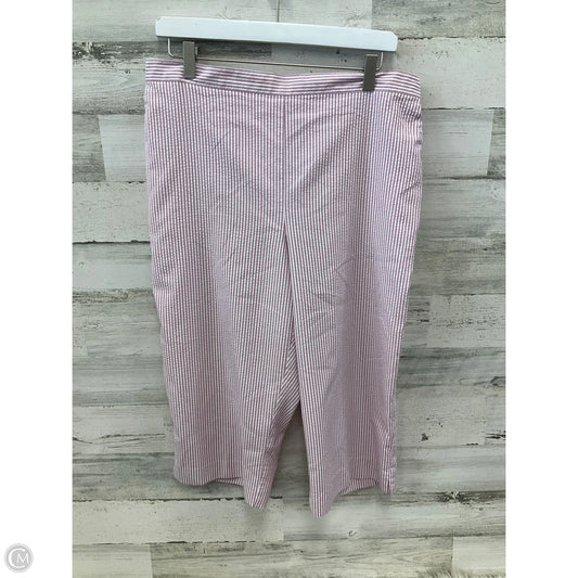 Capris By Alfred Dunner In Pink & White, Size: 14