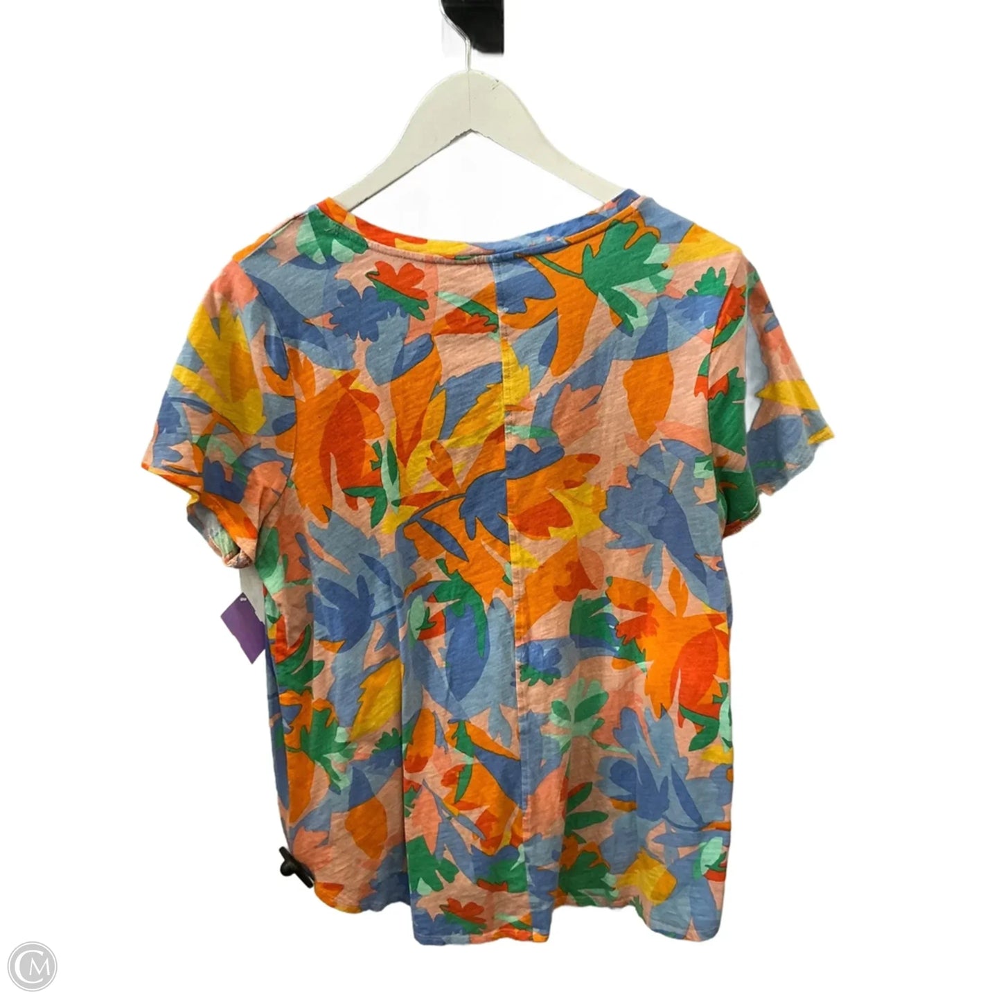 Top Short Sleeve By Joie In Blue & Orange, Size: 1x