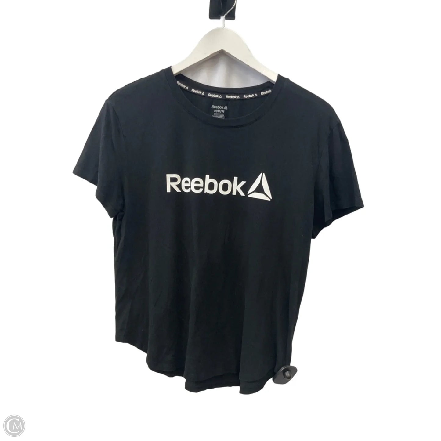 Athletic Top Short Sleeve By Reebok In Black, Size: M