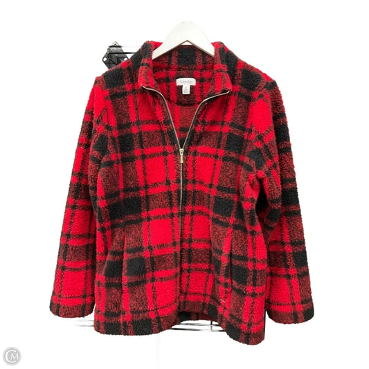 Jacket Fleece By Calvin Klein In Red, Size: L