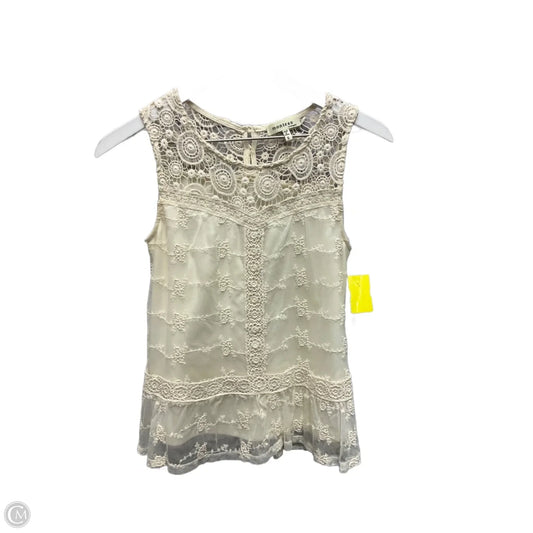 Top Sleeveless By Monteau In Cream, Size: S