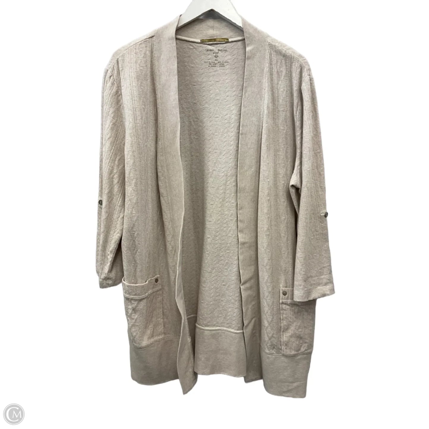 Cardigan By Clothes Mentor In Beige, Size: Xl