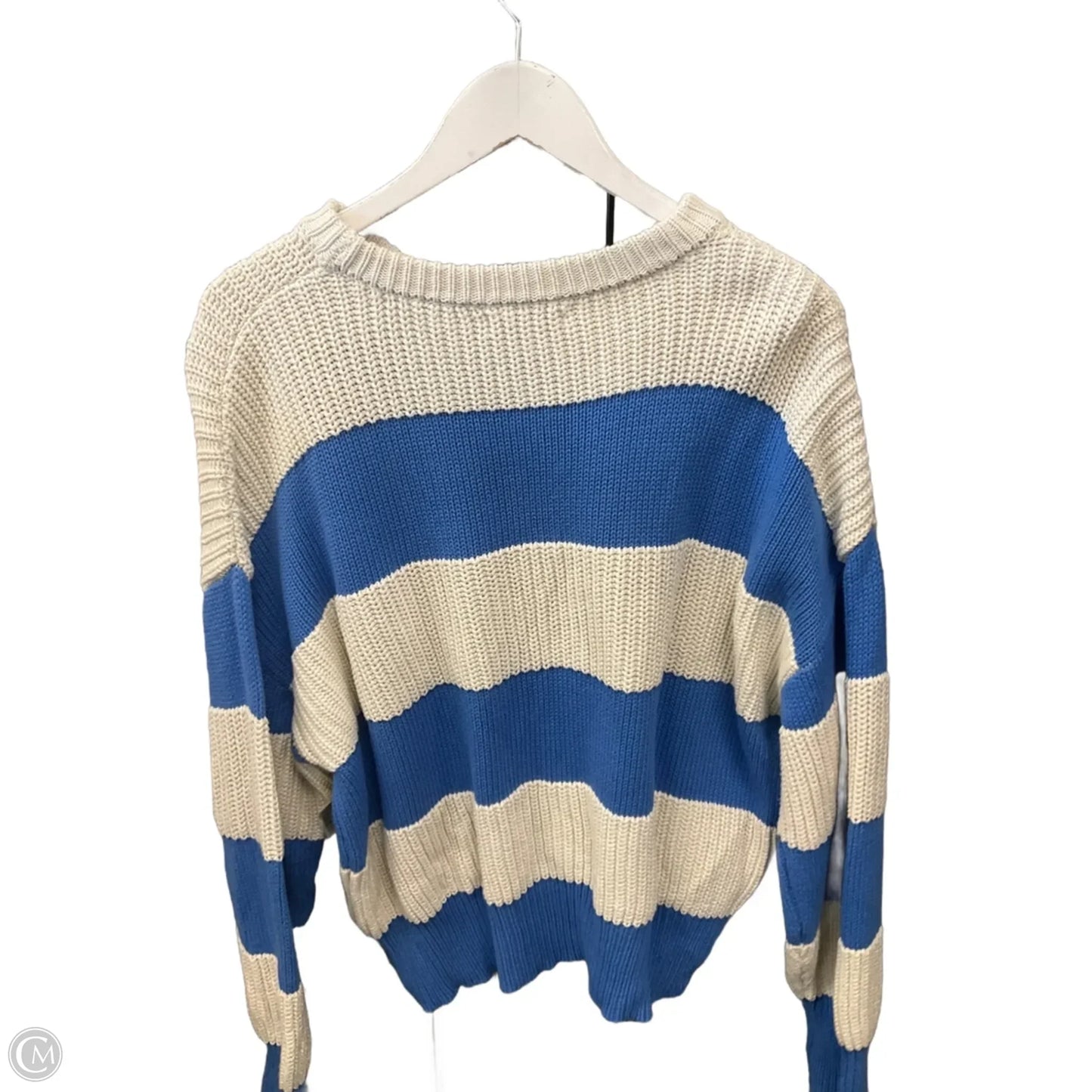 Sweater By Z Supply In Blue & Cream, Size: L