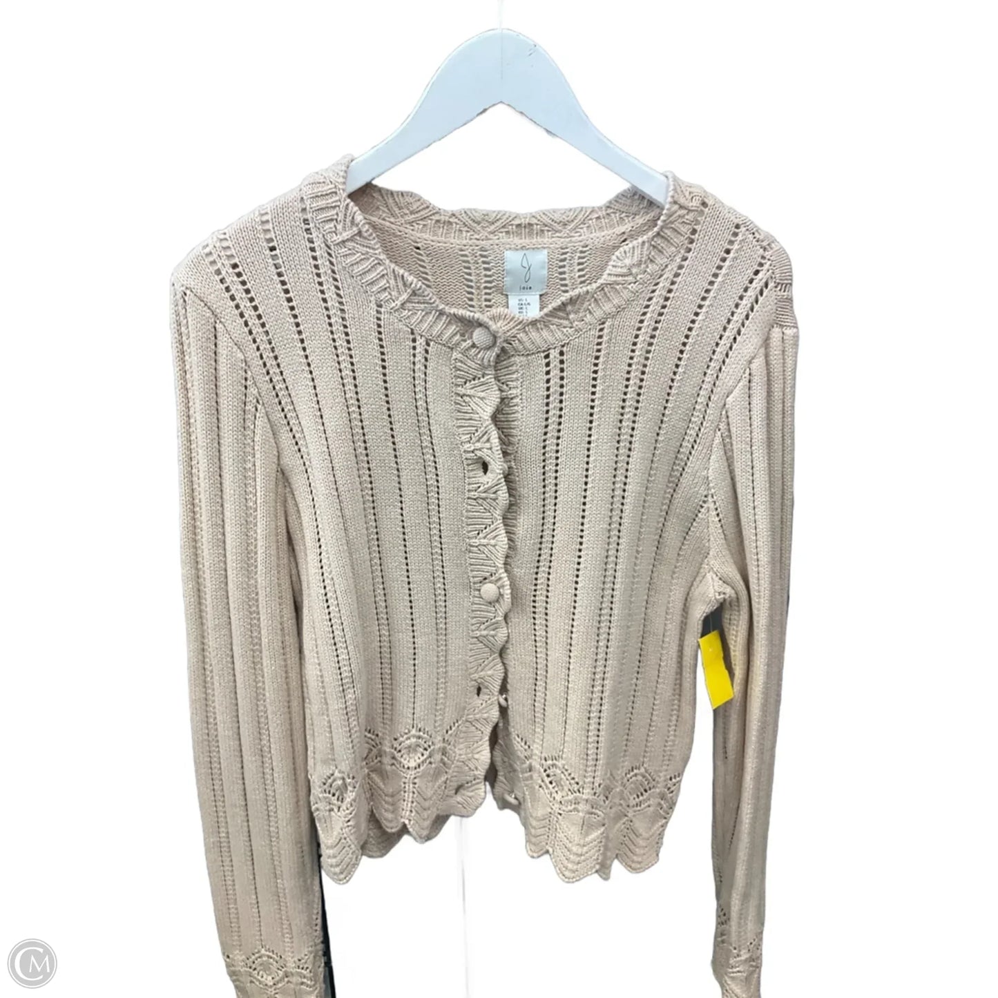 Sweater Cardigan By Joie In Tan, Size: L