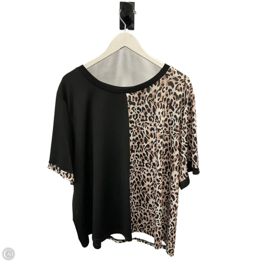 Top Short Sleeve By Shein In Animal Print, Size: 3x