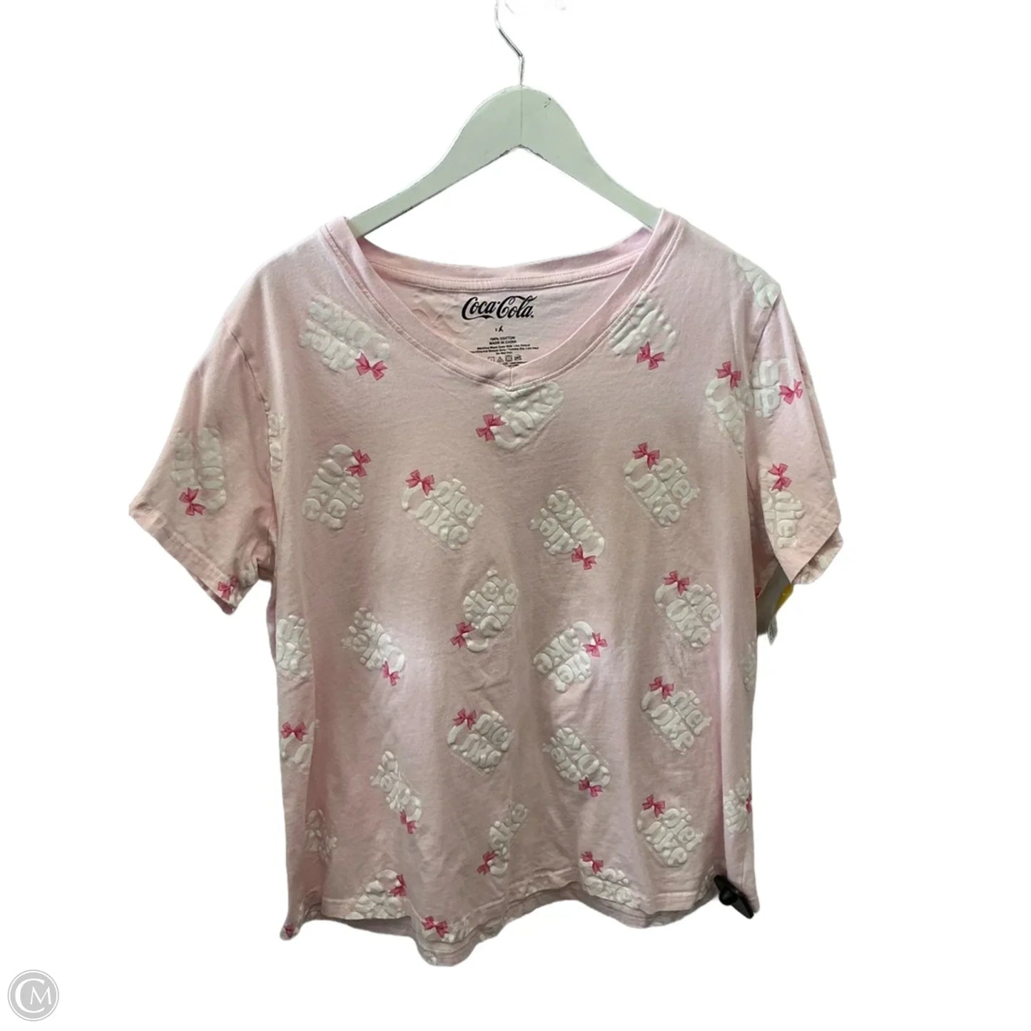 Top Short Sleeve By Clothes Mentor In Pink, Size: 1x