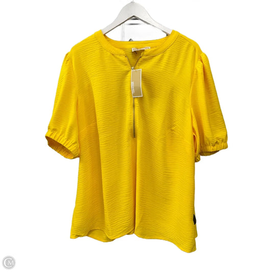 Top Short Sleeve By Michael By Michael Kors In Yellow, Size: 2x