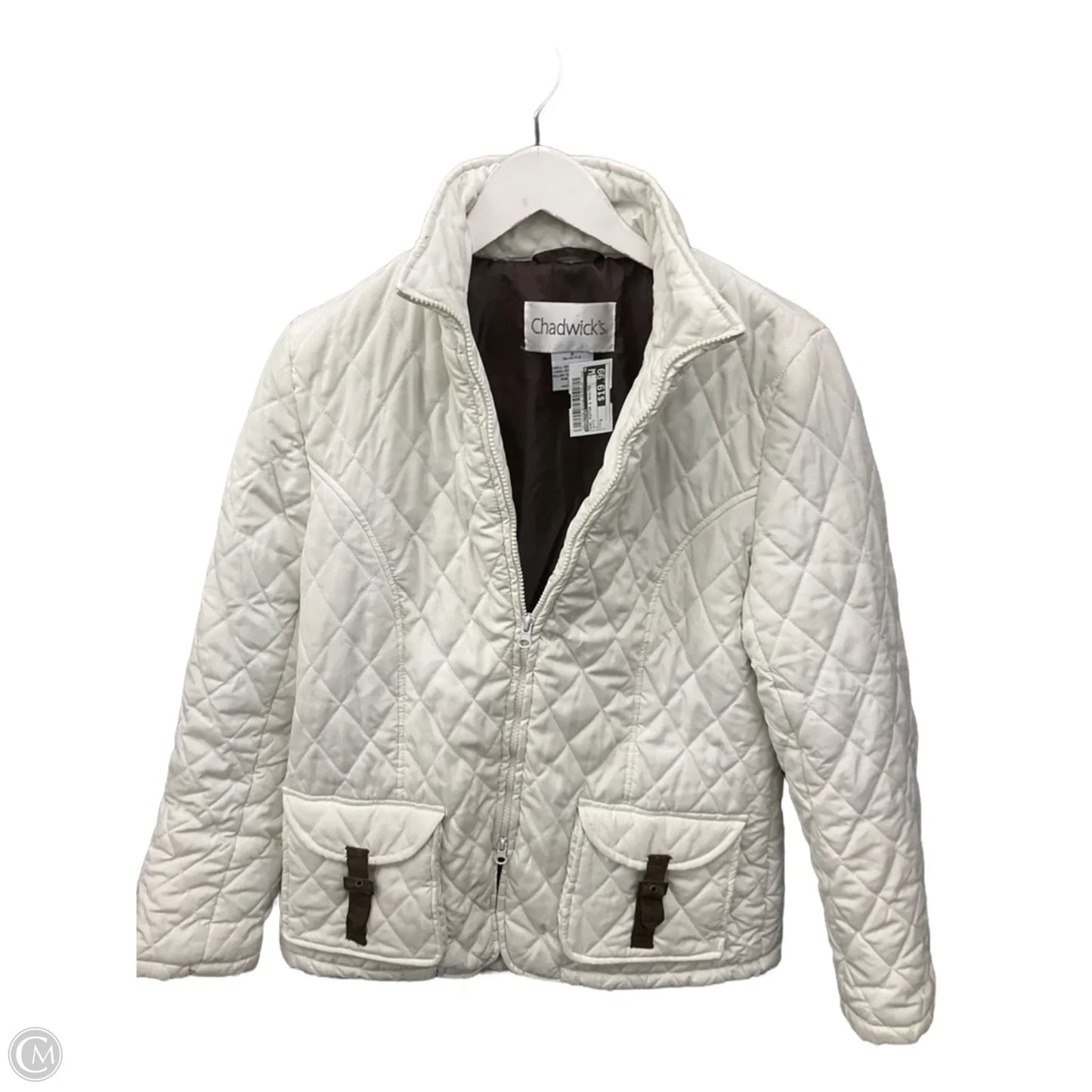 Coat Puffer & Quilted By Chadwicks In White, Size: S