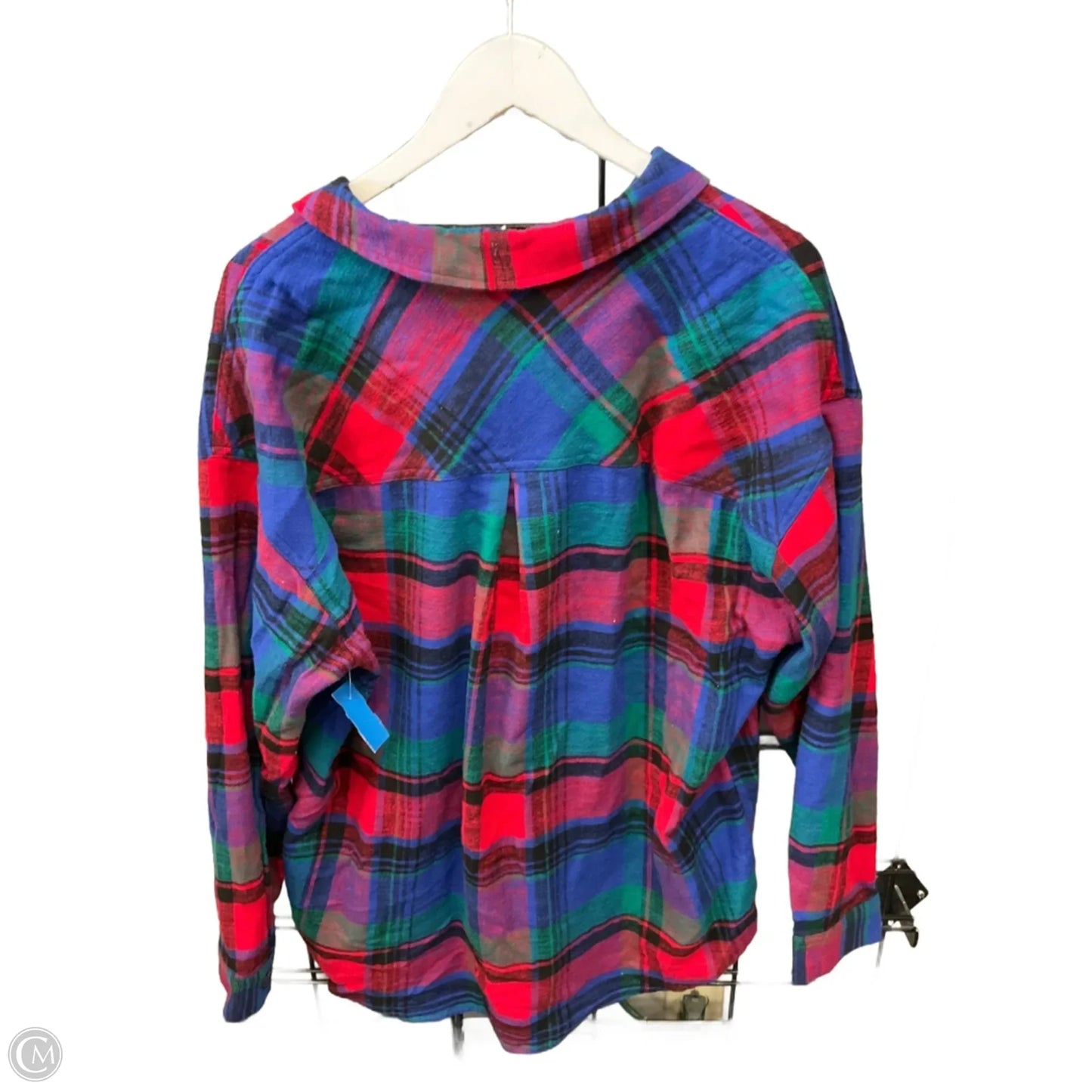 Top Long Sleeve By Maurices In Blue & Red, Size: 1x