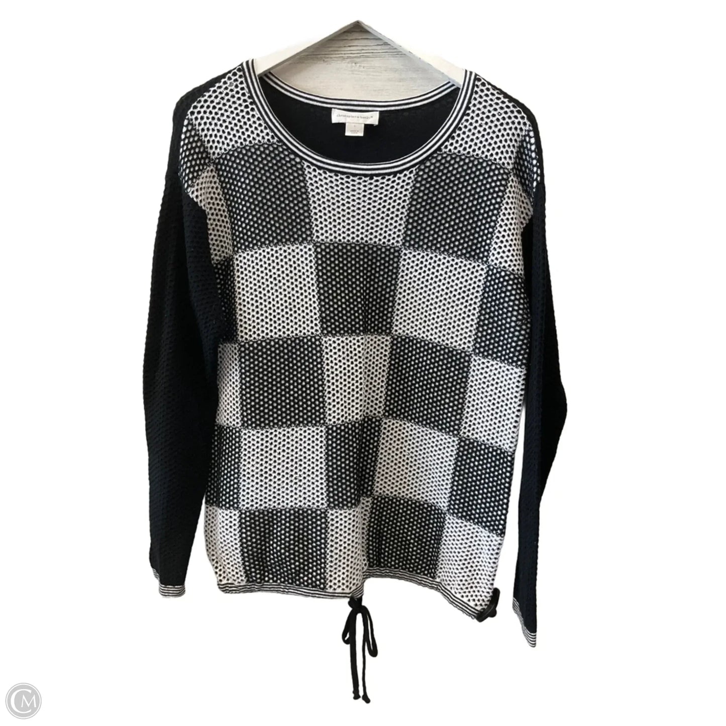 Top Long Sleeve By Christopher And Banks In Black & White, Size: L