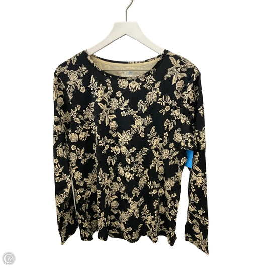 Top Long Sleeve By Croft And Barrow In Black & Cream, Size: Xl