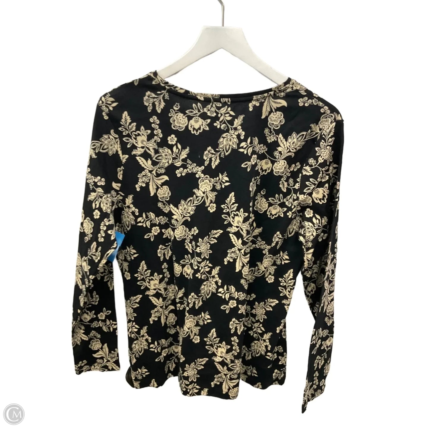 Top Long Sleeve By Croft And Barrow In Black & Cream, Size: Xl