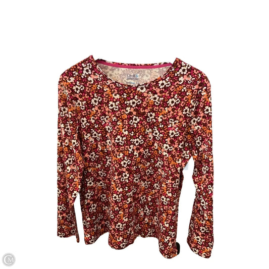 Top Long Sleeve By Croft And Barrow In Pink & Red, Size: Xl