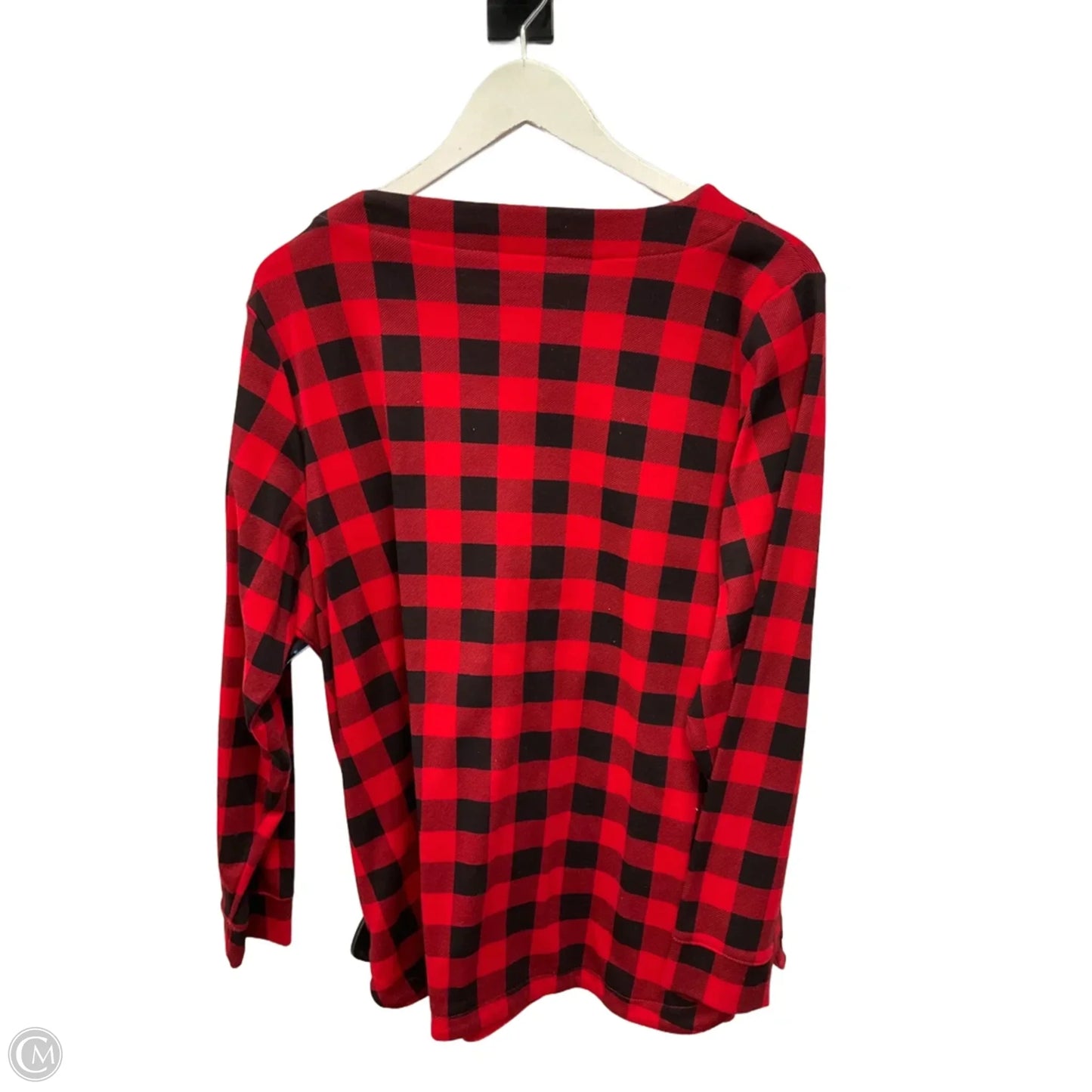 Top Long Sleeve By Croft And Barrow In Black & Red, Size: 1x