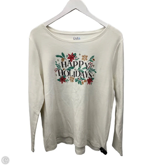 Top Long Sleeve By Croft And Barrow In Beige, Size: Xl