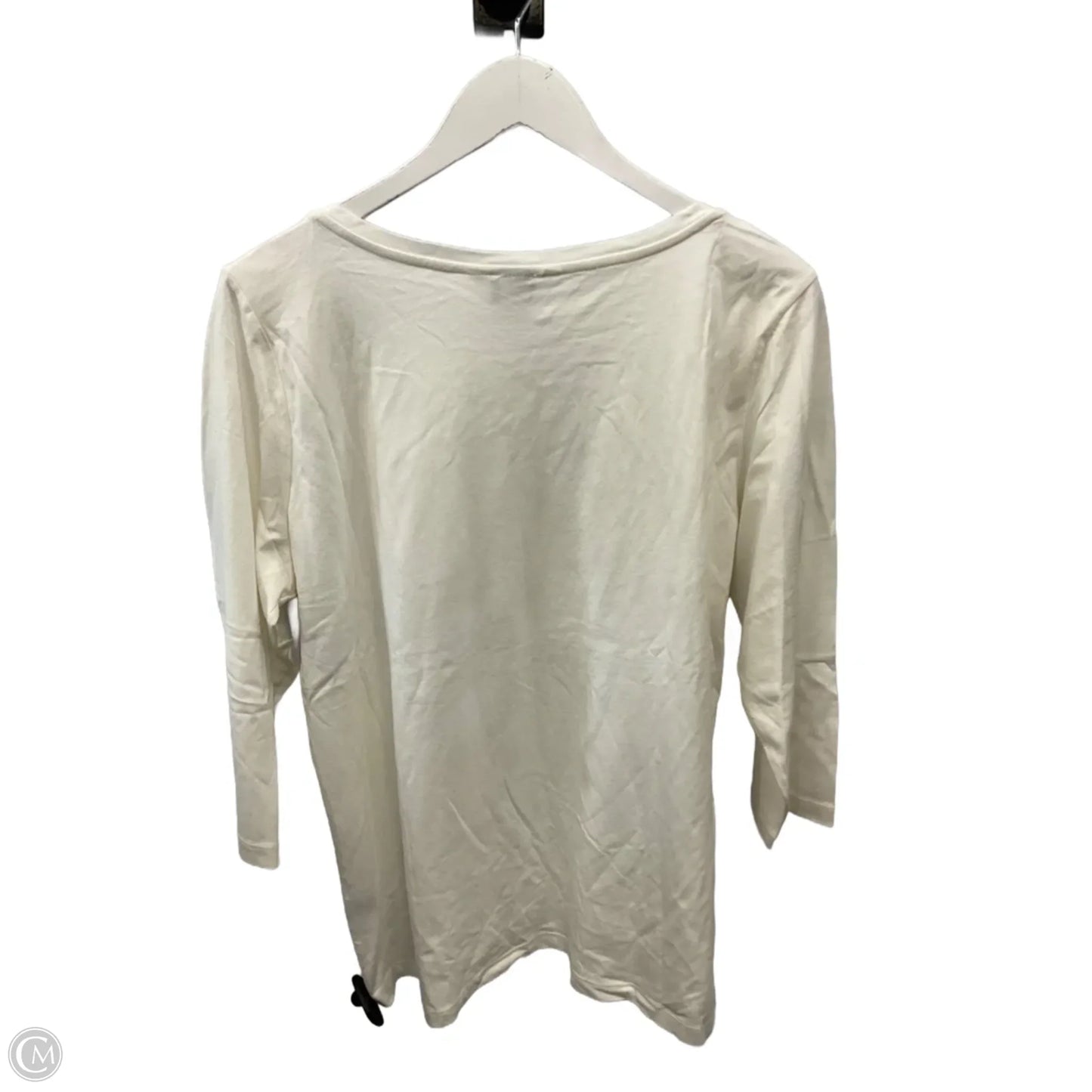 Top Long Sleeve By Christopher And Banks In Cream, Size: Xl