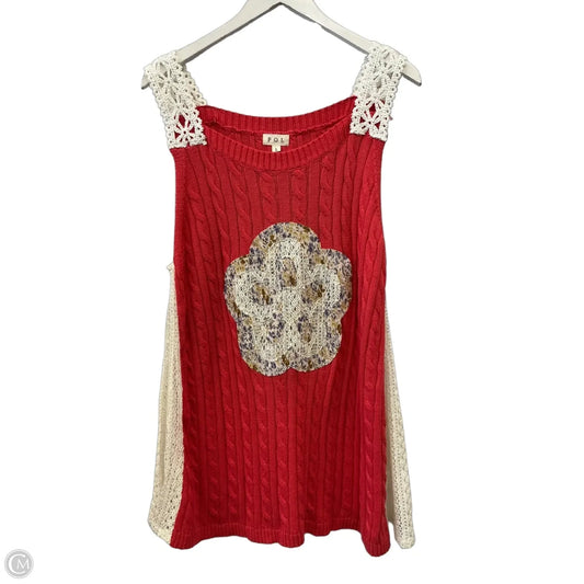 Top Sleeveless By Pol In Orange, Size: L