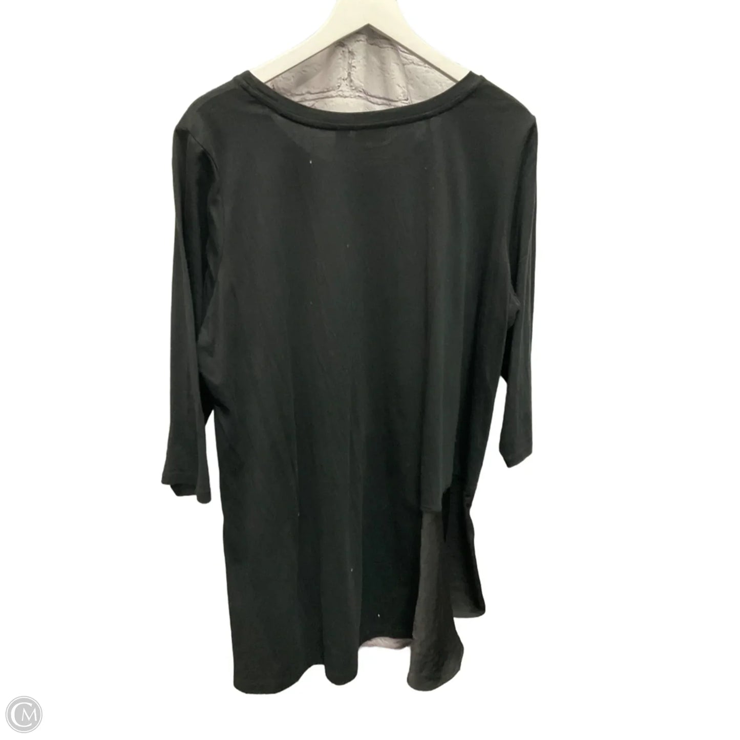 Tunic 3/4 Sleeve By Logo In Black, Size: 1x
