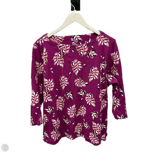 Top 3/4 Sleeve By Croft And Barrow In Pink, Size: Xxl