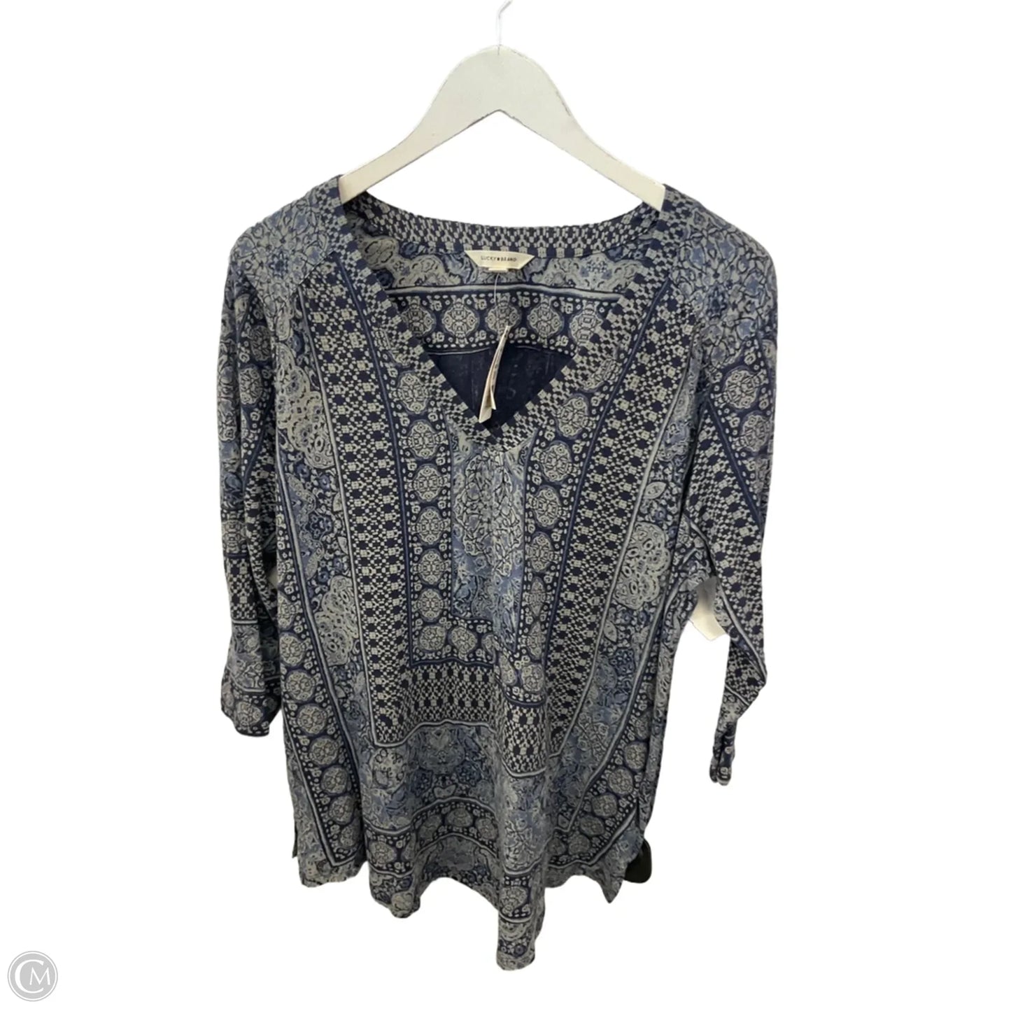 Top Long Sleeve By Lucky Brand In Blue, Size: 1x