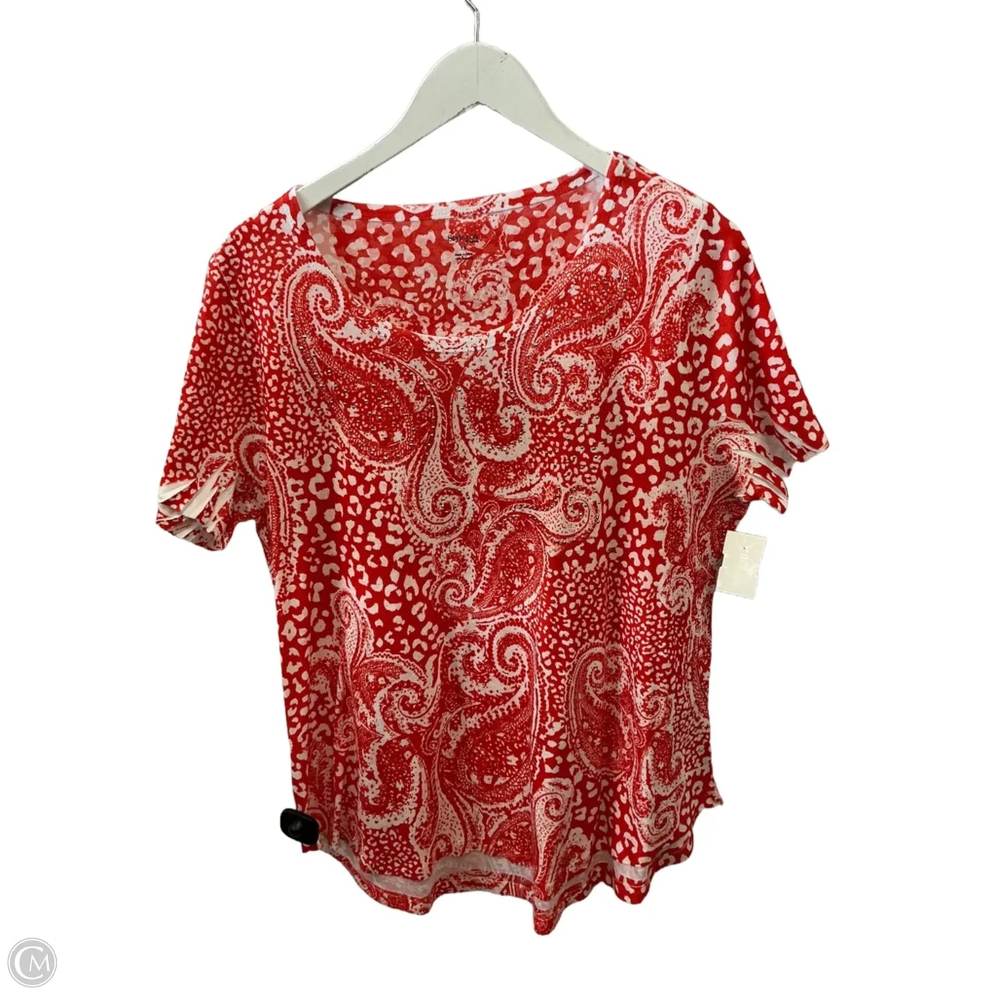 Top Short Sleeve By Style And Company In Orange, Size: 1x