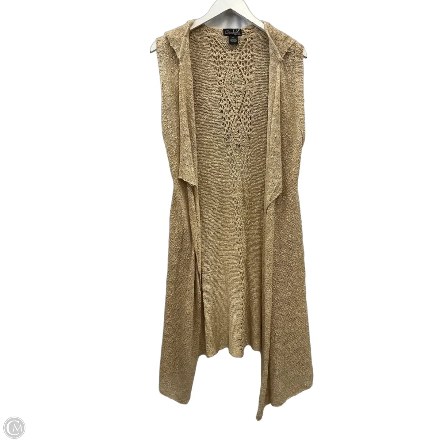 Vest Sweater By Clothes Mentor In Tan, Size: Xl