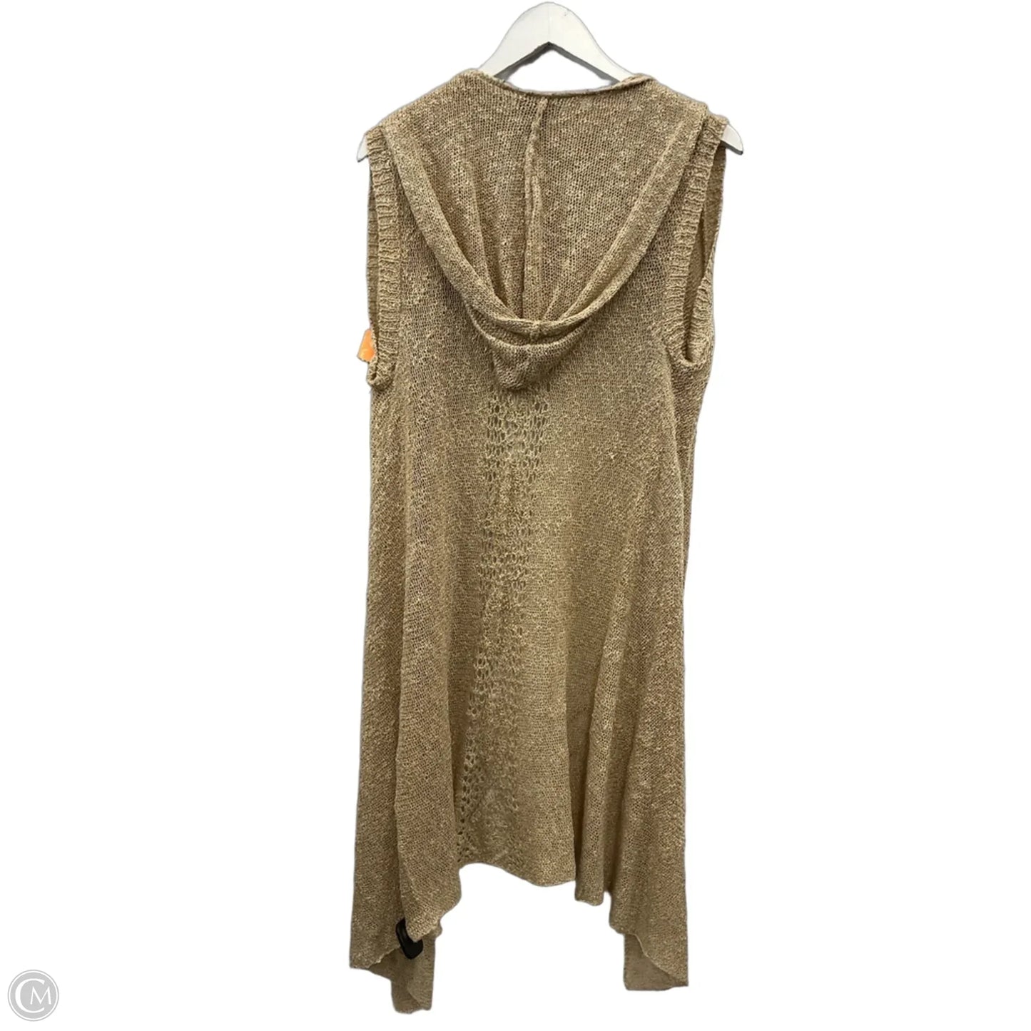 Vest Sweater By Clothes Mentor In Tan, Size: Xl