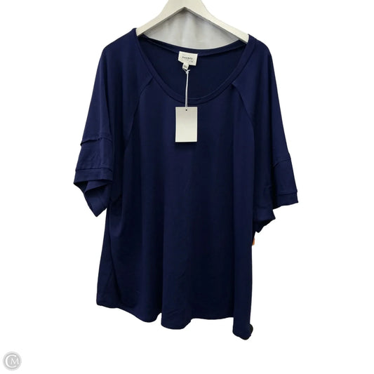 Top Short Sleeve By Andree By Unit In Navy, Size: 2x