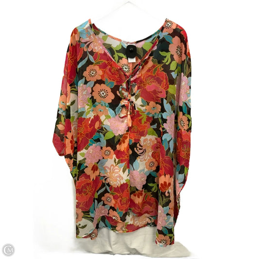 Poncho By Time And Tru In Floral Print, Size: 2x