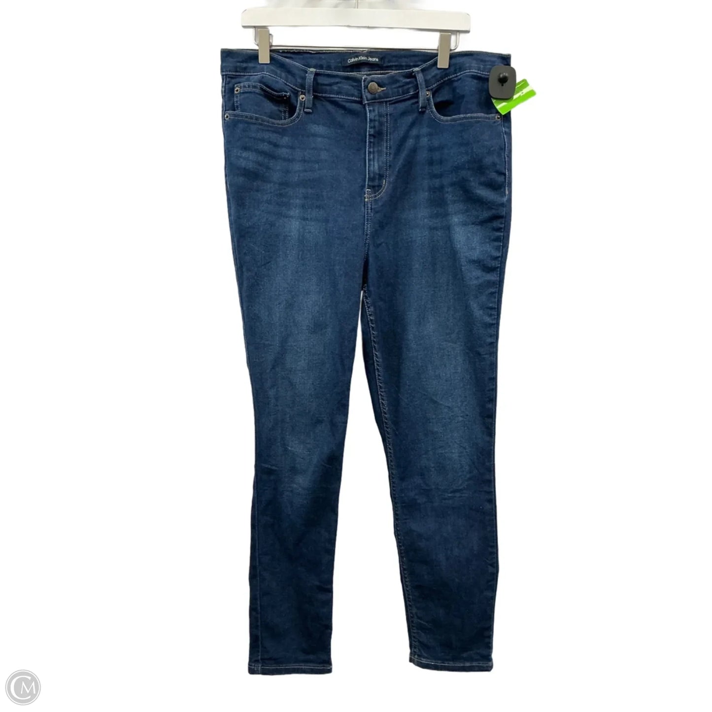 Jeans Skinny By Calvin Klein In Blue Denim, Size: 16