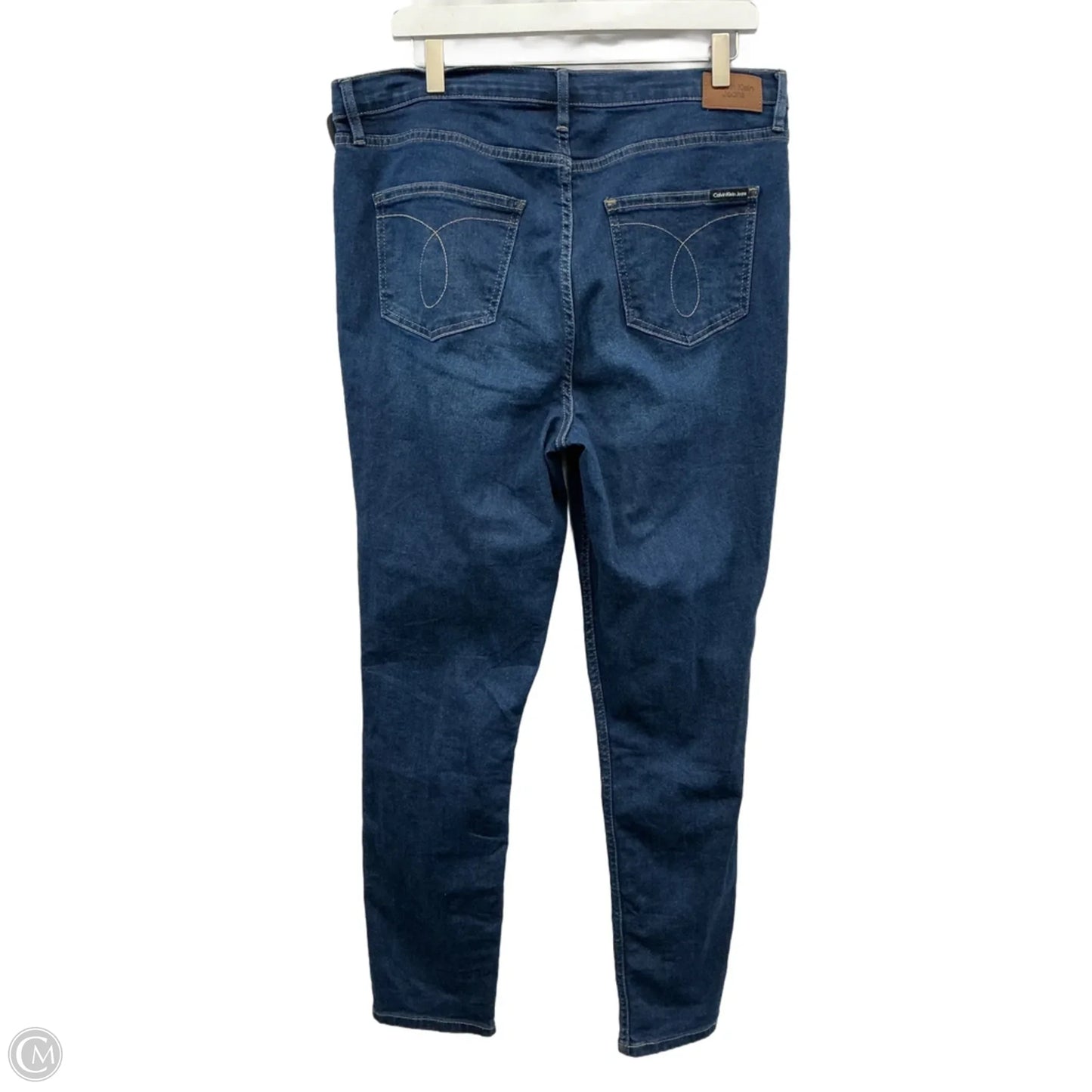 Jeans Skinny By Calvin Klein In Blue Denim, Size: 16