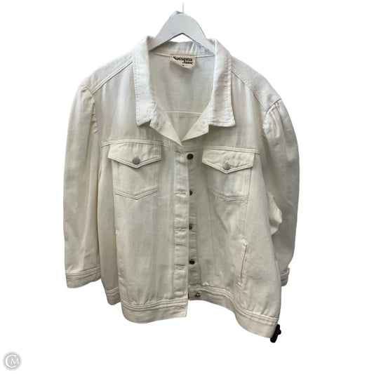 Jacket Denim By Savanna Jane In White, Size: 2x