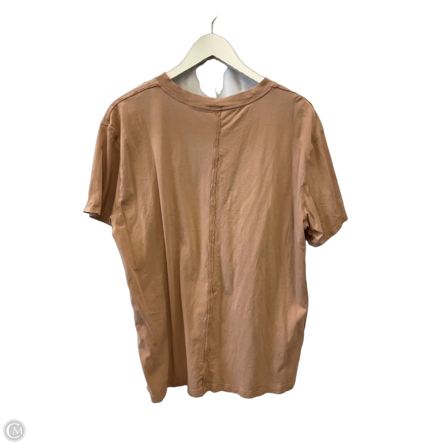 Athletic Top Short Sleeve By Lululemon In Beige, Size: L