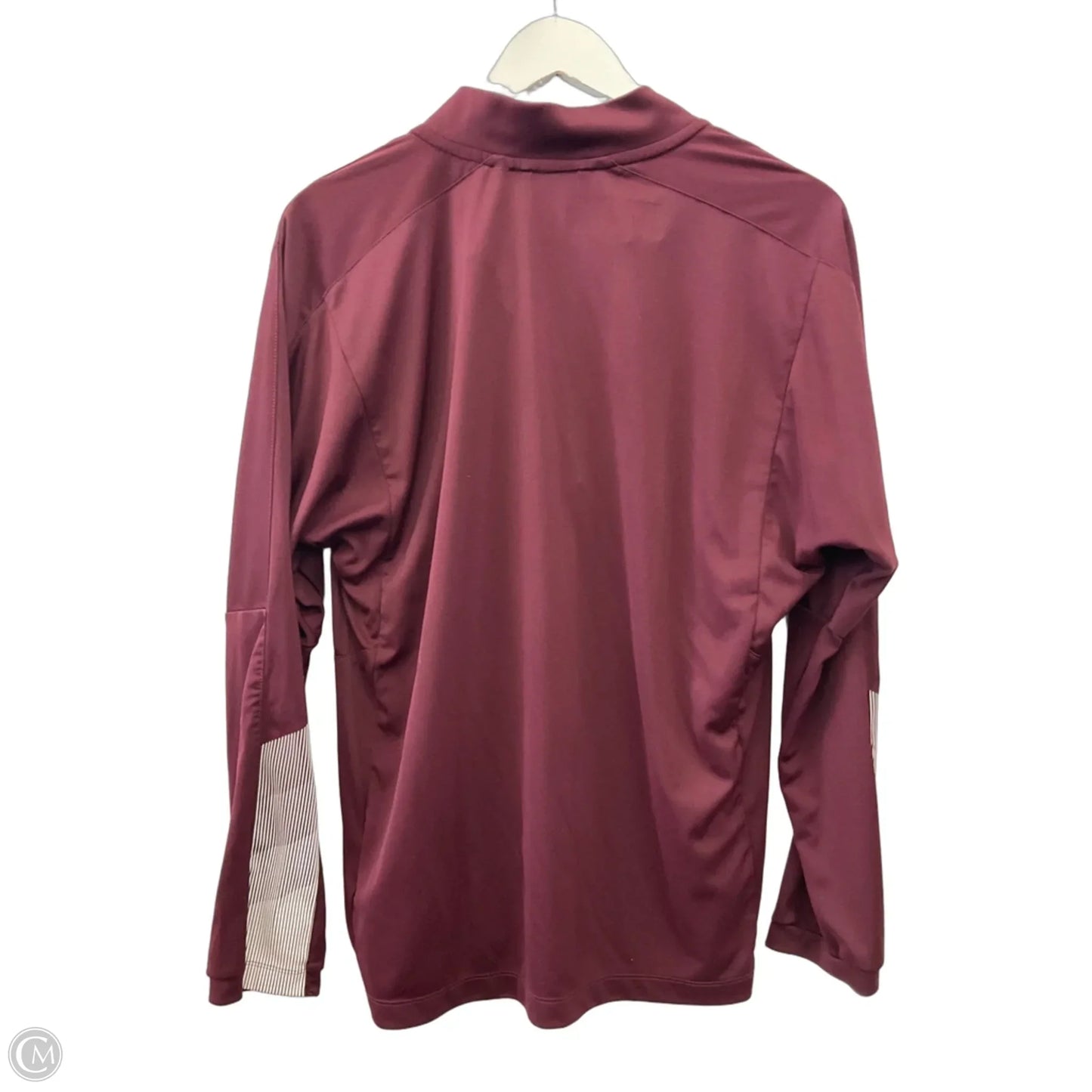 Athletic Top Long Sleeve Collar By Adidas In Maroon, Size: M